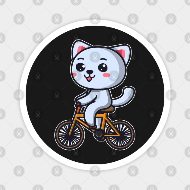 Cat Riding Bicycle Cat design gifts for women graphic Magnet by theodoros20